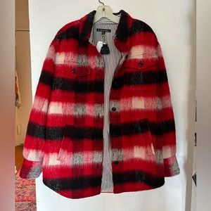 Black and red Brooks Brothers fleece